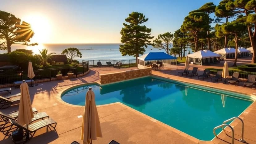 Camping med pool på västkusten