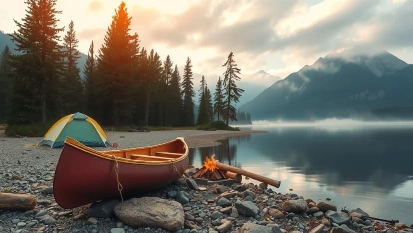 Paddla kanot med övernattning i vildmarken